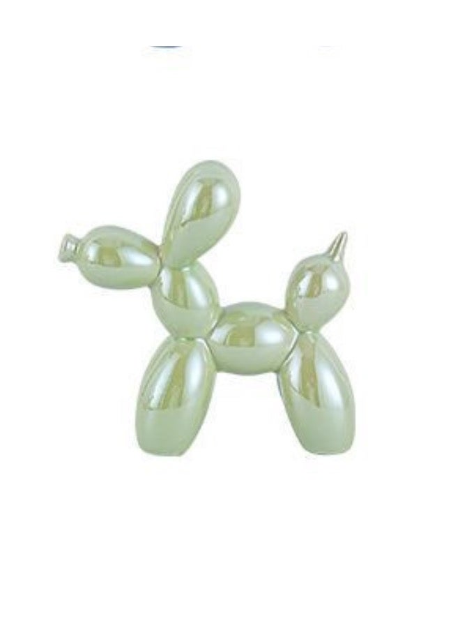 1 Piece Balloon Dog Statue Decoration Ornament, 18x22 cm, Green Color.  - Image 1