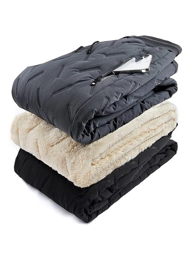 Uni Lambswool Fleece-Lined Joggers, Winter Fleece Pants Sherpa Lined Sweatpants Active Warm Thick Jogger Pants - Image 3