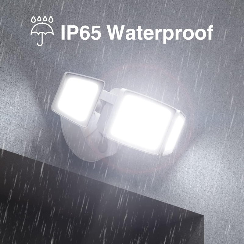 Onforu 70W LED Dusk to Dawn Flood Lights, 7000LM White Exterior Security Outdoor Lighting,IP65 Waterproof Outdoor 3 Adjustable Heads Photocell Light Fixture,6500K Floodlight for Garage,Patio,Yard - Image 5