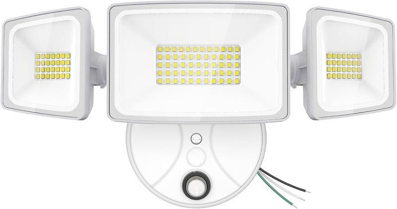 Onforu 70W LED Dusk to Dawn Flood Lights, 7000LM White Exterior Security Outdoor Lighting,IP65 Waterproof Outdoor 3 Adjustable Heads Photocell Light Fixture,6500K Floodlight for Garage,Patio,Yard - Image 1