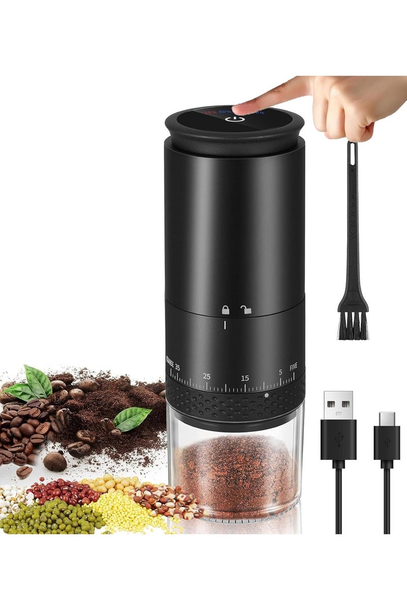 AMINAC Coffee Grinder, Portable Coffee Maker with 38 Adjustable Settings, LCD Screen, USB Charging & Clean Brush, Coffee Grinder Electric for Espresso, Home, Pour Over, French Press, Travel - Image 1