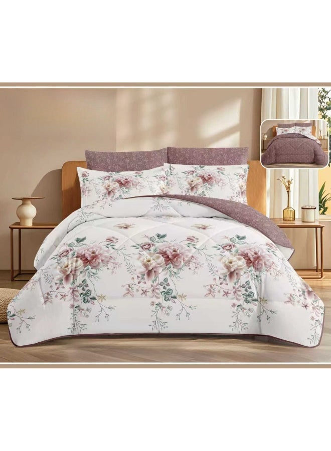 SMART HOME Luxury Hotel Bedding Set – 6-Piece Duvet Cover Set – Bedding Set Includes: Duvet Cover with Filling, Fitted Sheet, 2 Pillowcases, and 2 Square Cushion Covers – Soft and Comfortable Sleeping Set – Duvet Cover Size: 250X230 cm - Image 1