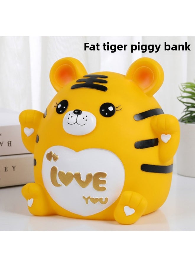 Cartoon Year Of The Tiger Zodiac Tiger Piggy Bank Piggy Bank Large Size Can't Enter Children's Birthday Gift Piggy Bank-Color:Lucky Tiger Red Medium—available  - Image 2