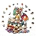 SECOGM Wooden Puzzles for Adults Reading Dragon Wood Puzzles Adult Unique Animal Shape Wooden Jigsaw Puzzles for Adults Birthday Gifts for Puzzle Lovers Family 114 114in 200 Pieces - Image 4
