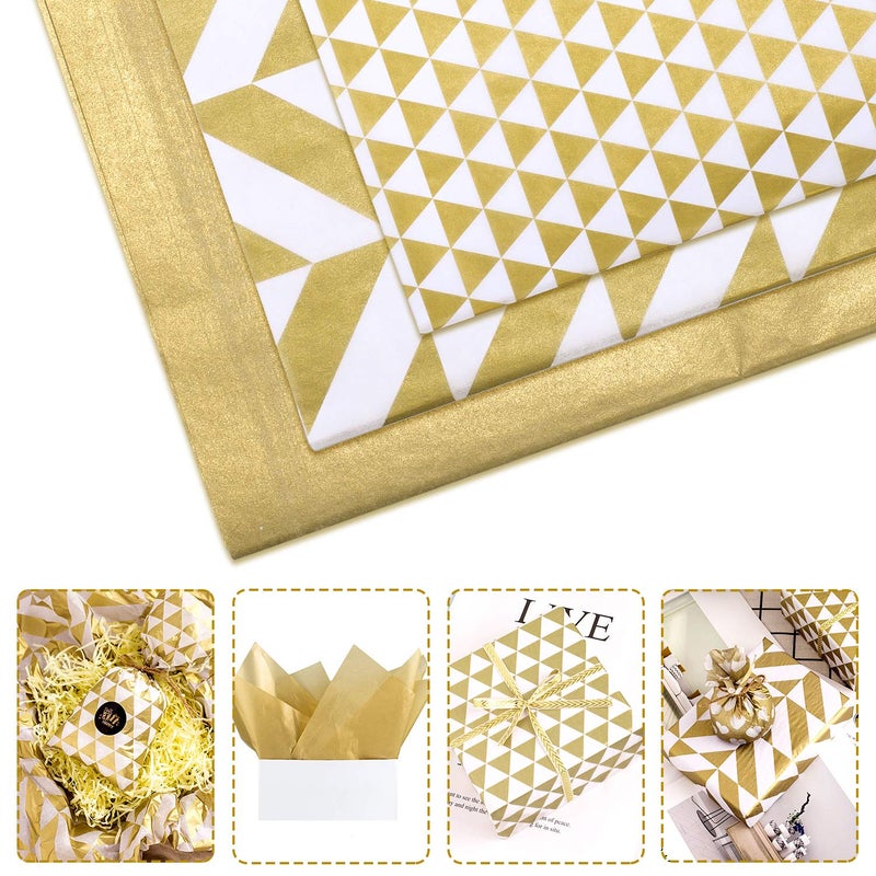 Whaline Metallic Tissue Paper 180 Sheets Gold, Gift Wrapping Paper for Christmas, Home, Kitchen, Birthday Party, Arts Crafts, DIY, Weddings, Bridal Showers - Image 4
