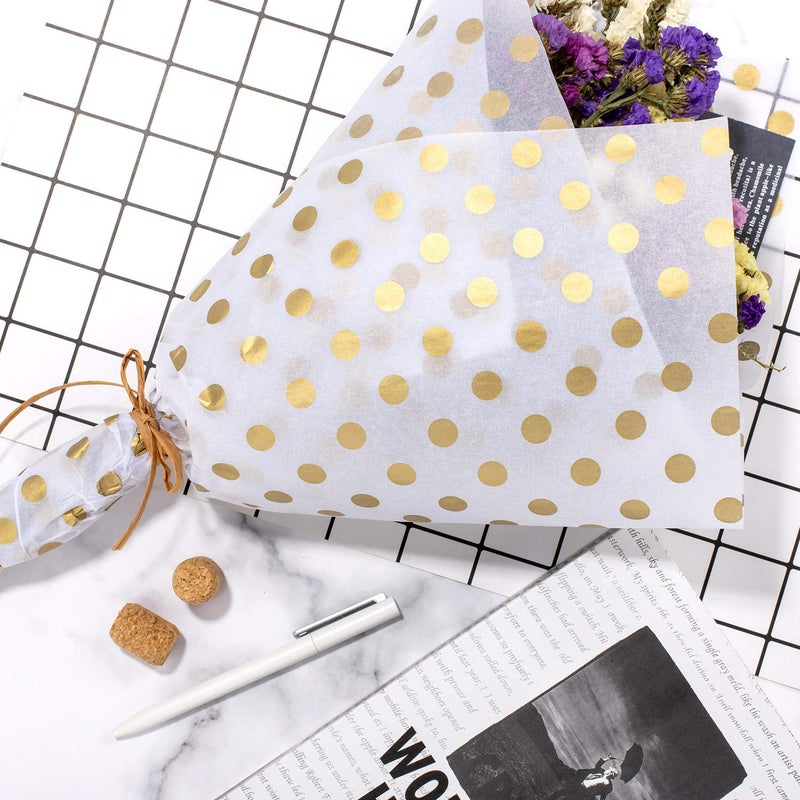 Whaline Metallic Tissue Paper 180 Sheets Gold, Gift Wrapping Paper for Christmas, Home, Kitchen, Birthday Party, Arts Crafts, DIY, Weddings, Bridal Showers - Image 5