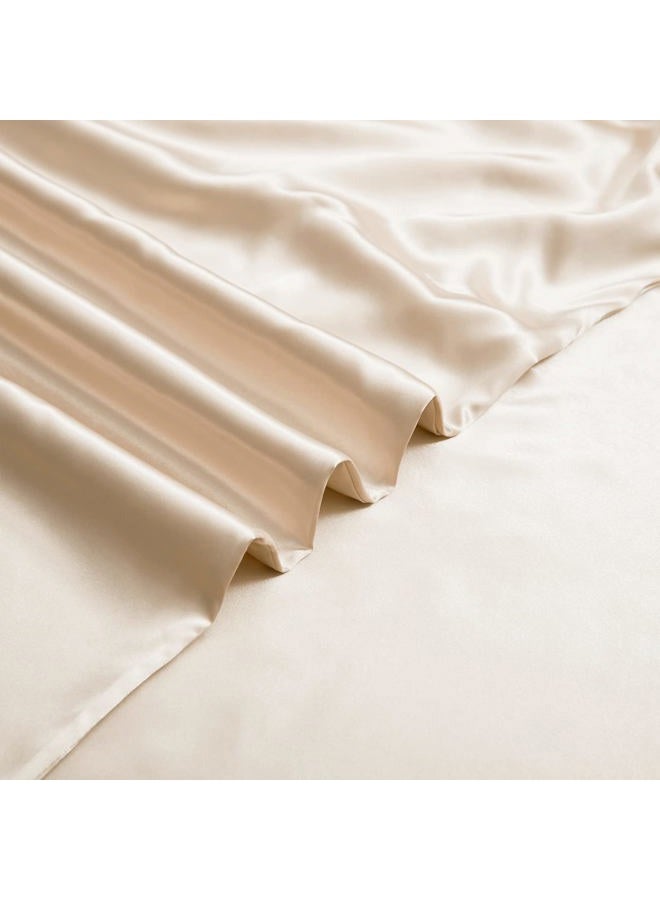 NSGZ 60" x 80" Satin Duvet Cover for Weighted Blanket, Luxury Silky Removable Satin Weighted Blanket Cover with 8 Ties Secure Fastening, Khaki - Image 4
