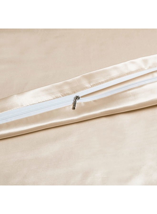 NSGZ 60" x 80" Satin Duvet Cover for Weighted Blanket, Luxury Silky Removable Satin Weighted Blanket Cover with 8 Ties Secure Fastening, Khaki - Image 3