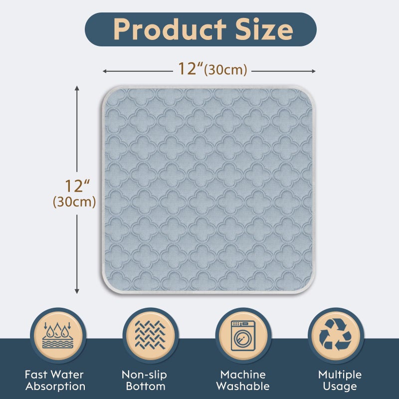 FunFurry Washable Guinea Pig Cage Liner - 4 Pack Reusable Washable Pee Padsï¼ŒWaterproof Guinea Pig Bedding for Small Animal - Rabbit Bunny Hamster Puppy (Light Grey, 12" X 12" - 4 Pack) - Image 2