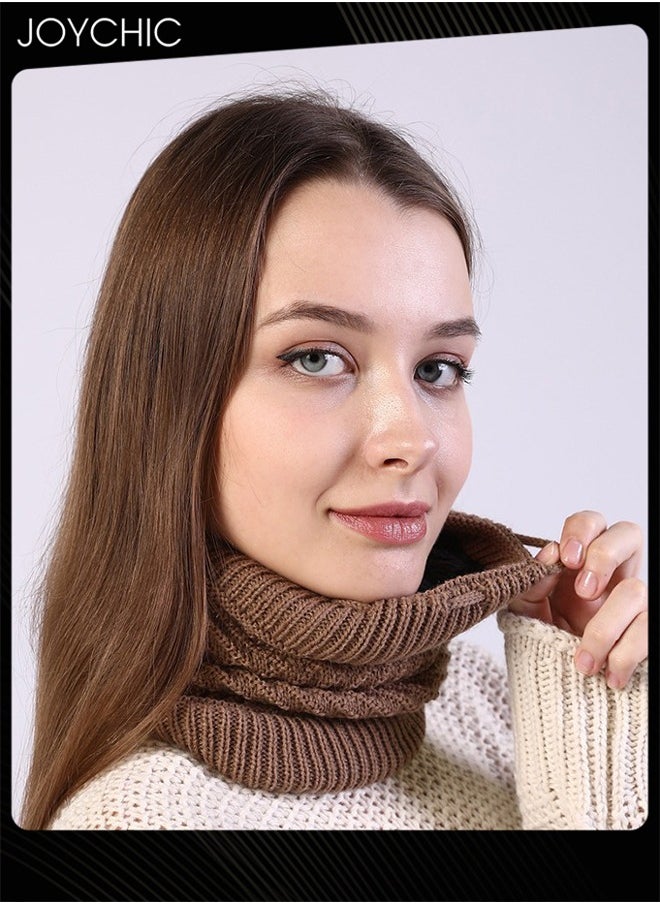 Joychic - Women Winter Slouchy Beanie Outdoor Warm Stocking Hat Thick Knitted Skull Hats Multifunctional Hat for Scarves Mask Khaki - Image 1