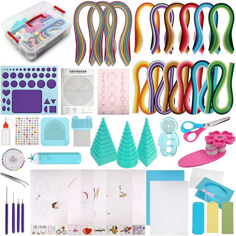 MDLUU Paper Quilling Kit with 1860 Strips and Quilling Tools and Storage Box, Paper Quilling Craft Great for DIY Learning Class, Home Decoration, Birthday Gift - Image 1