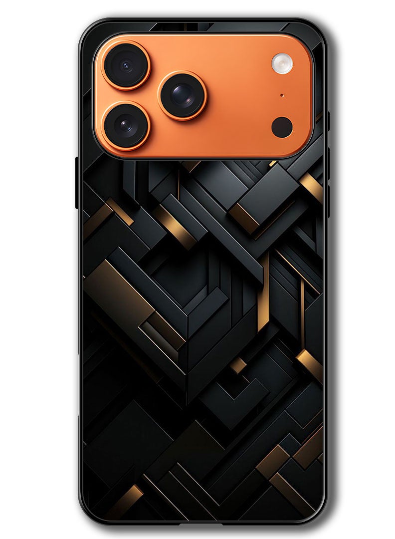 Theodor Case Compatible with Apple iPhone 17 Pro Max 6.9 Inch Protection Shockproof Bumper Cover Black Dourado - Image 1