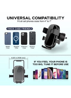 HM2A Car Vent Phone Mount, Air Vent Holder Clip, Mobile Holder For Car Vent, Mobile Cell Phone Mount Handsfree Stand Cradle for iPhone, Samsung, and Most phones  - Image 4