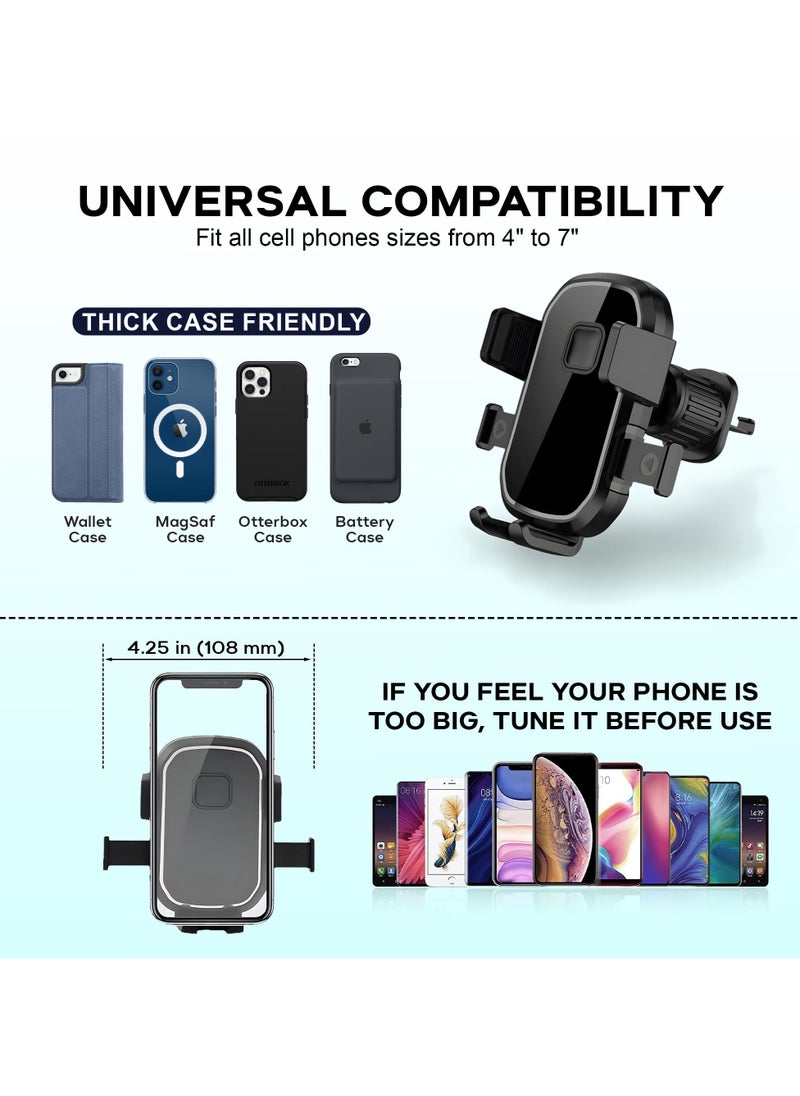 HM2A - Car Vent Phone Mount, Air Vent Holder Clip, Mobile Holder For Car Vent, Mobile Cell Phone Mount Handsfree Stand Cradle for iPhone, Samsung, and Most phones - Image 1