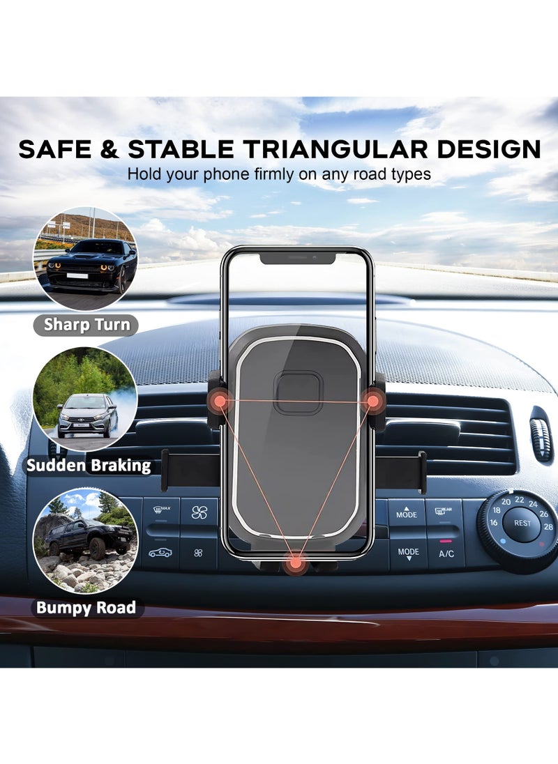HM2A - Car Vent Phone Mount, Air Vent Holder Clip, Mobile Holder For Car Vent, Mobile Cell Phone Mount Handsfree Stand Cradle for iPhone, Samsung, and Most phones - Image 1