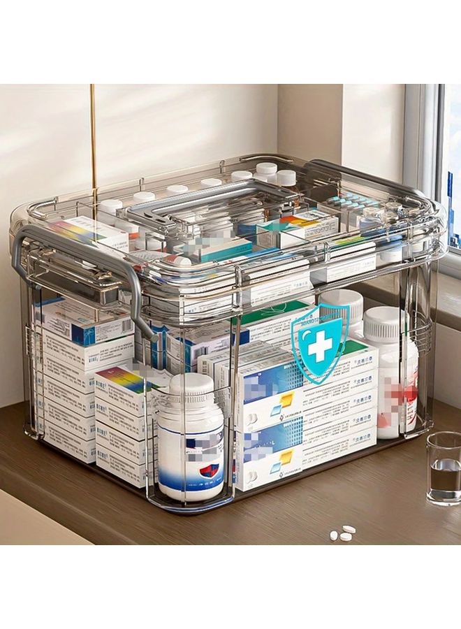Transparent Grey Waterproof Storage Box With Locking Lid And Compartments - Image 2
