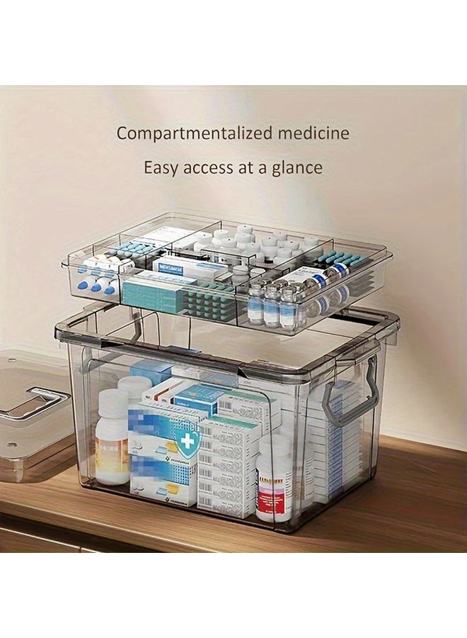 Transparent Grey Waterproof Storage Box With Locking Lid And Compartments - Image 4