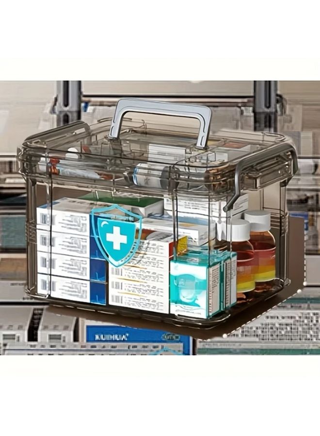 Transparent Grey Waterproof Storage Box With Locking Lid And Compartments - Image 5