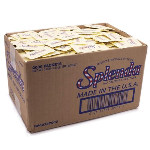 SPLENDA سوبليندا محلي السكر بدون سعرات حرارية، عبوات فردية، 2000 قطعة، 2000 جرام - Image 1