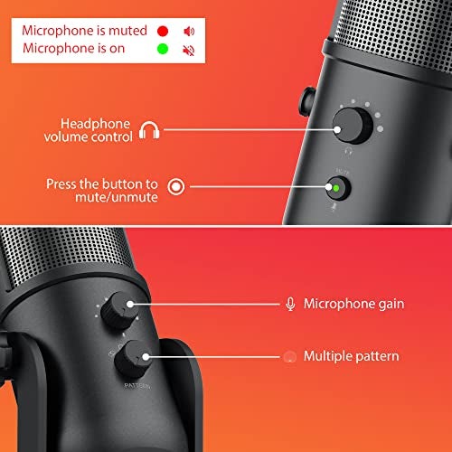 Audio Array AM-C29 4 Pickup Pattern Professional USB Plug & Play Condenser Microphone | 3.5 mm No Latency Monitoring, Volume Control & Mute Button | For Conference, Gaming, Podcasting & Live Streaming - Image 3