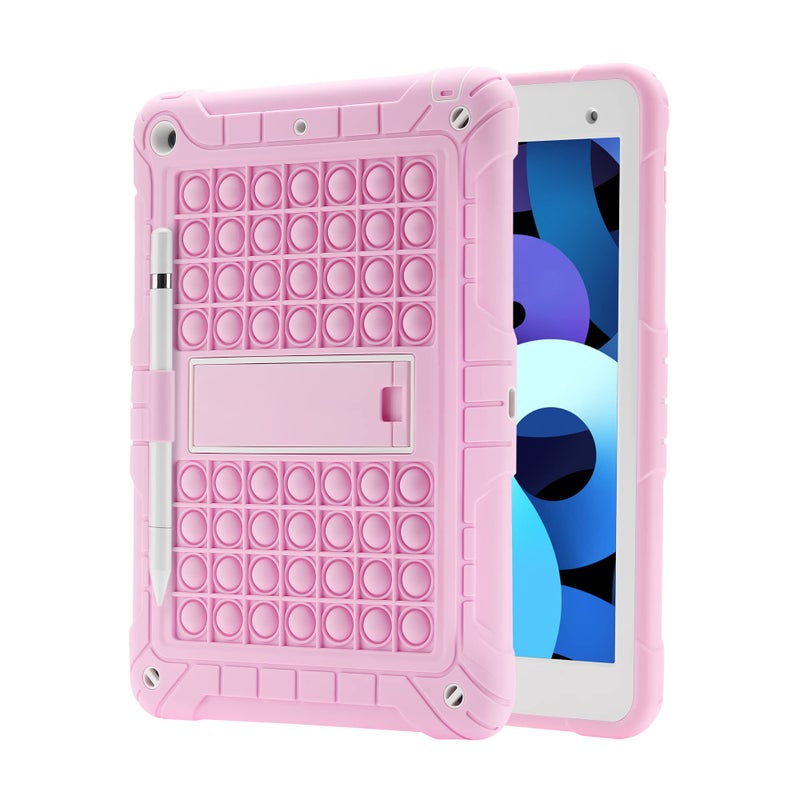 XZC iPad 9th8th7th Generation Case iPad 102 Case 202120202019 Shockproof Drop Protection iPad Cover with Pencil Holder Kickstand Shoulder Strap Pink