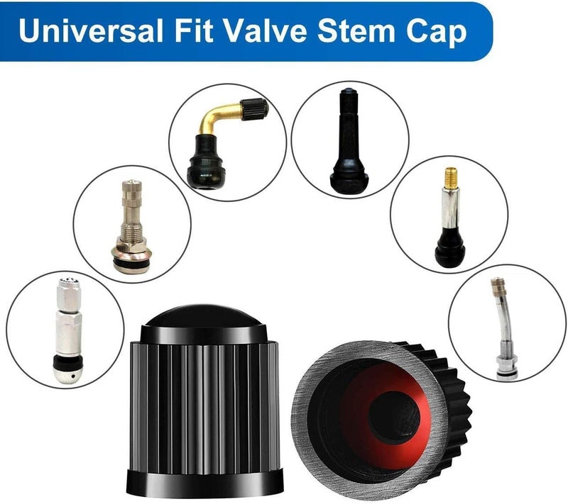 KASTWAVE 24Pcs Tire Valve Stem Caps with Rubber Sealing Ring, Universal Dustproof Waterproof Air Caps Cover for Car, SUV, Truck, Motorbike, Bicycle, Durable Plastic Valve Caps Set (Black) - Image 4