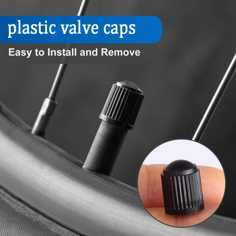 KASTWAVE 24Pcs Tire Valve Stem Caps with Rubber Sealing Ring, Universal Dustproof Waterproof Air Caps Cover for Car, SUV, Truck, Motorbike, Bicycle, Durable Plastic Valve Caps Set (Black) - Image 2