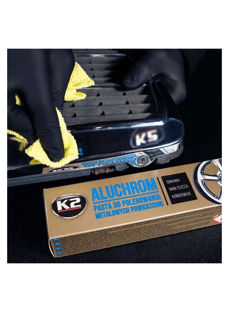 K2 Car Care Product Aluchrome Chrome And Aluminum Polish 120g Renews Shines Preserves Made In EU K003 - Image 5
