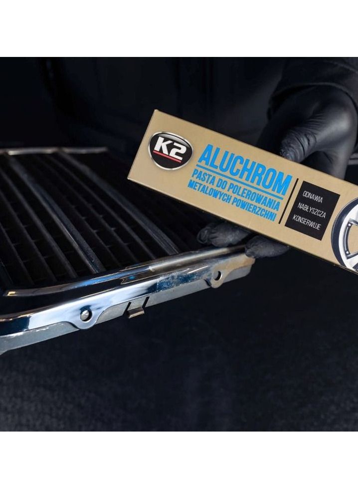 K2 Car Care Product Aluchrome Chrome And Aluminum Polish 120g Renews Shines Preserves Made In EU K003 - Image 3