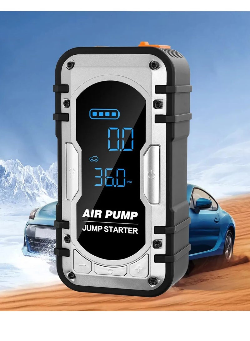 AGD Multifunctional Car Starter, Equipped with Emergency Fast Charging, with Car Air Compressor, and Built-in Powerful LED Lighting - Image 1