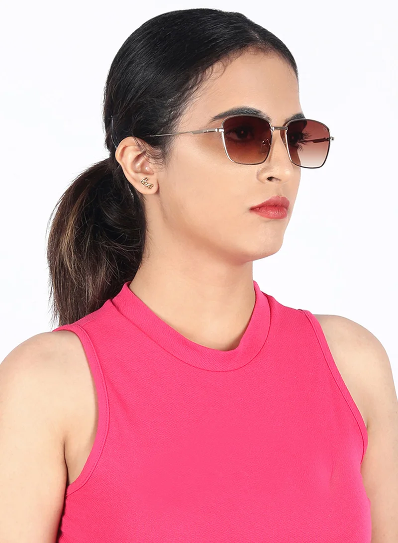 ووجلز نظارات شمسية مستطيلة بنية للحماية من الأشعة فوق البنفسجية