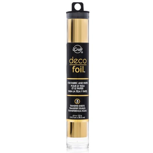 iCraft 5 Transfer Sheets Deco Foil (6" x 12", Gold) - Image 1