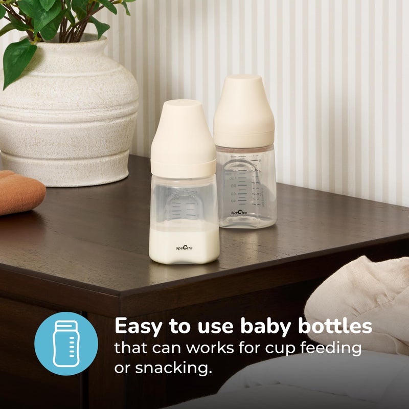 Spectra - Wide Neck Baby Bottles - Compatible with  Breast Milk Pump Flanges (Pack of 2) - Image 3
