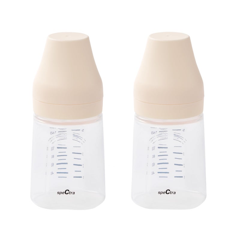Spectra - Wide Neck Baby Bottles - Compatible with  Breast Milk Pump Flanges (Pack of 2) - Image 1