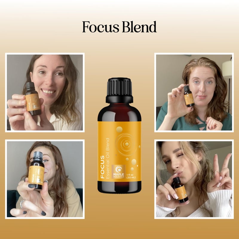 Maple Holistics Focus Essential Oil Blend for Diffusers - Aromatherapy Essential Oils Blend for Home and Travel Energy Focus and Attention Support with Grapefruit Bergamot Peppermint and Eucalyptus (1 Fl Oz) - Image 2