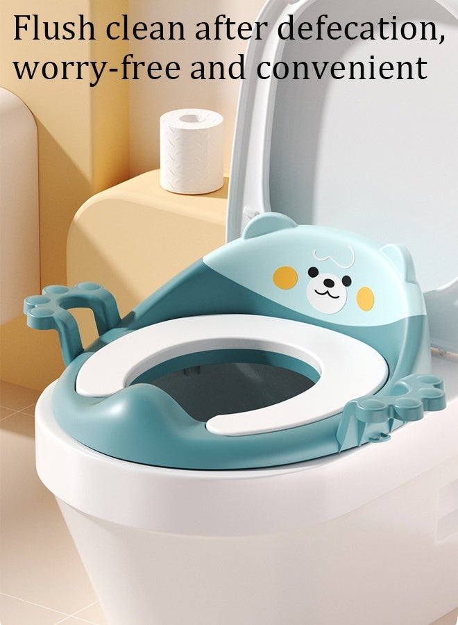 Berma Baby مقعد مرحاض لتدريب الأطفال على استخدام المرحاض مع مقابض مبطنة ناعمة، مجموعة راقية، تصميم مزدوج مضاد للانزلاق وواقي من الرذاذ للأولاد والبنات - Image 3