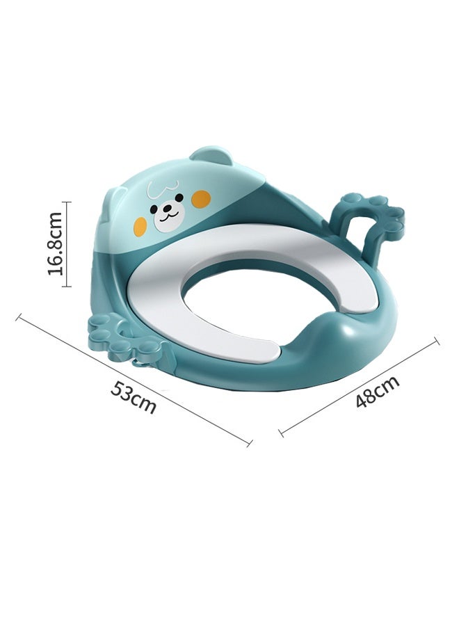 Berma Baby مقعد مرحاض لتدريب الأطفال على استخدام المرحاض مع مقابض مبطنة ناعمة، مجموعة راقية، تصميم مزدوج مضاد للانزلاق وواقي من الرذاذ للأولاد والبنات - Image 2