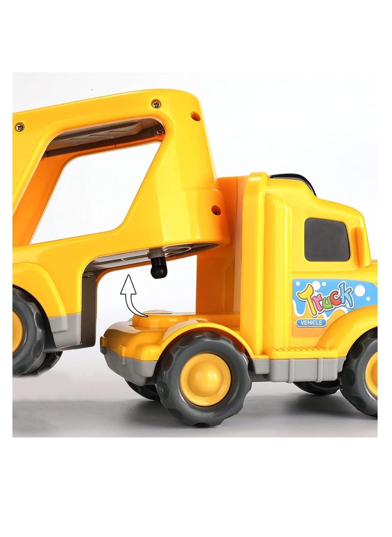 Dubkart - Toddler Boys and Girls 5 in 1 Construction Vehicles Transport Truck Carrier Toys - Image 1