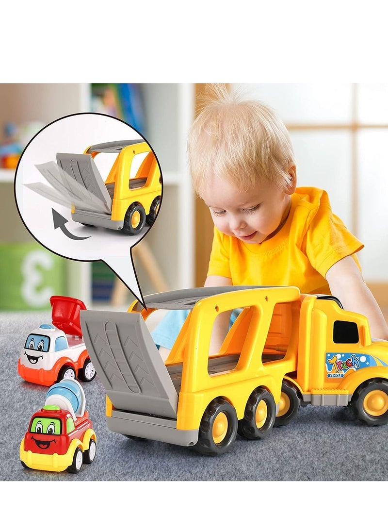 Dubkart - Toddler Boys and Girls 5 in 1 Construction Vehicles Transport Truck Carrier Toys - Image 1