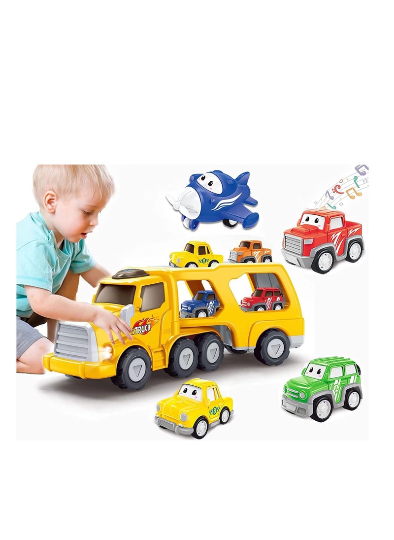 Dubkart - Toddler Boys and Girls 5 in 1 Construction Vehicles Transport Truck Carrier Toys - Image 1