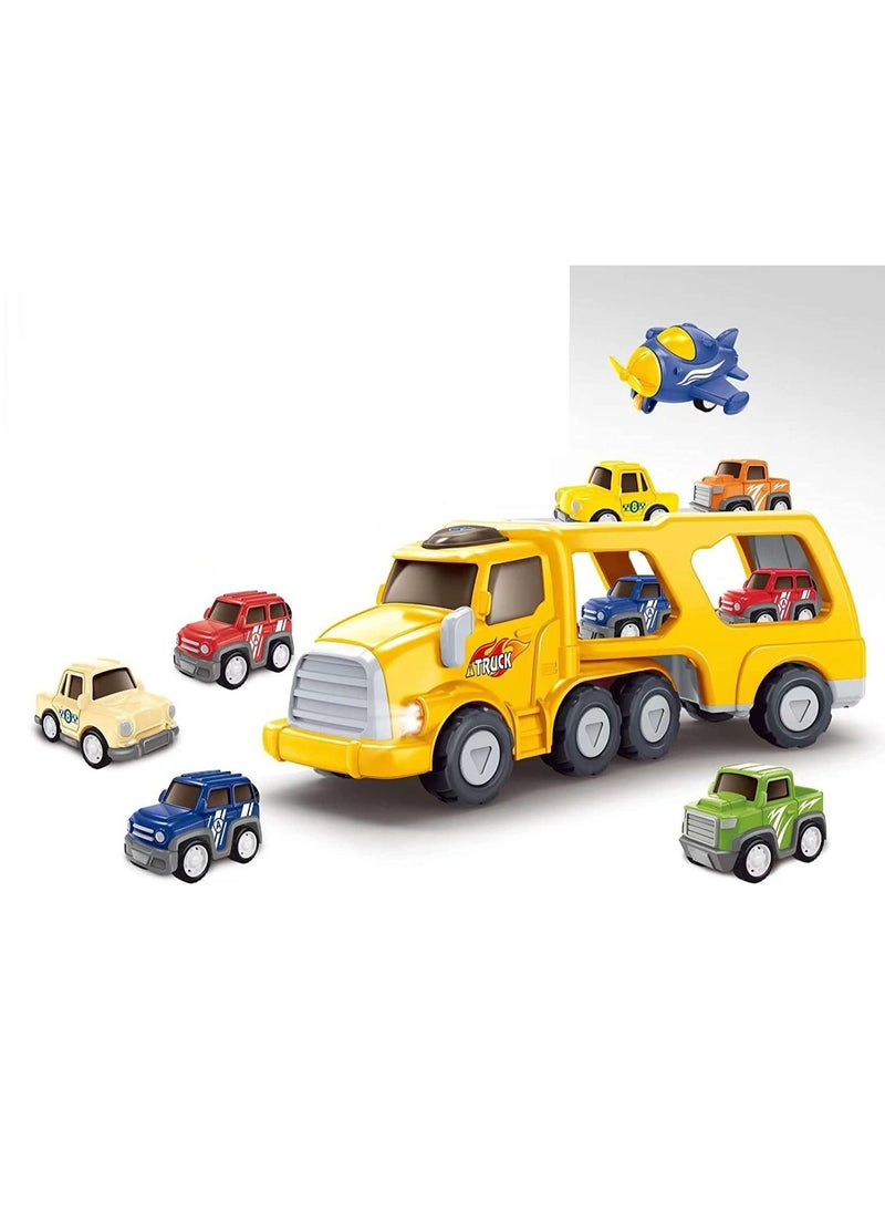 Dubkart - Toddler Boys and Girls 5 in 1 Construction Vehicles Transport Truck Carrier Toys - Image 1