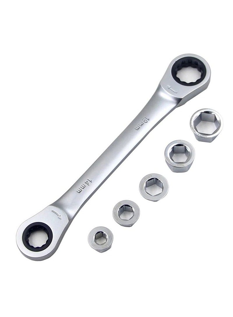 وينر WINNER TOOLS طقم مقابس عالمية مع طقم بسقاطة عكسية كروم فاناديوم فولاذ 6 قطع - Image 1