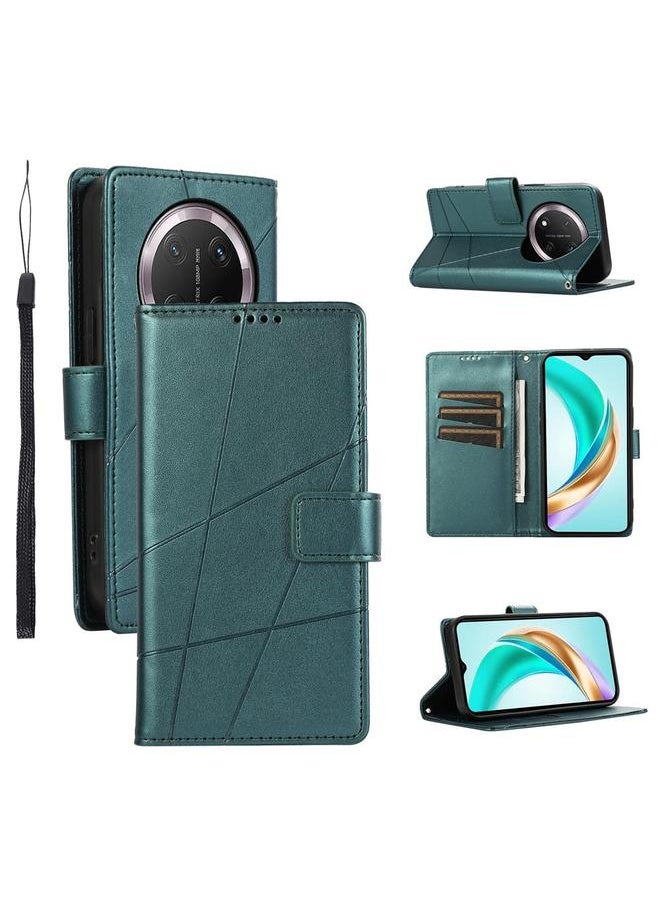 Zaboon Case For Honor X9c Global / Magic7 Lite PU Genuine Leather Texture Embossed Line Phone Case  - Image 1
