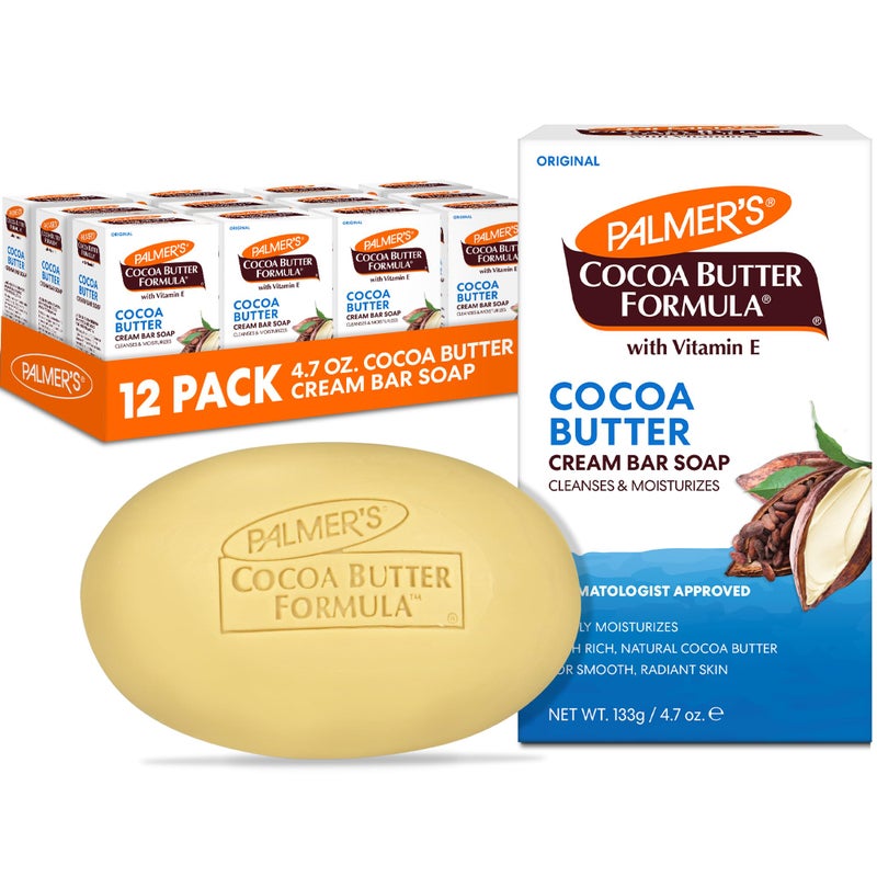 Palmer's Cocoa Butter Formula with Vitamin E Daily Skin Therapy Formula Cream Soap, 3.5 Ounces (Pack of 12) - Image 1