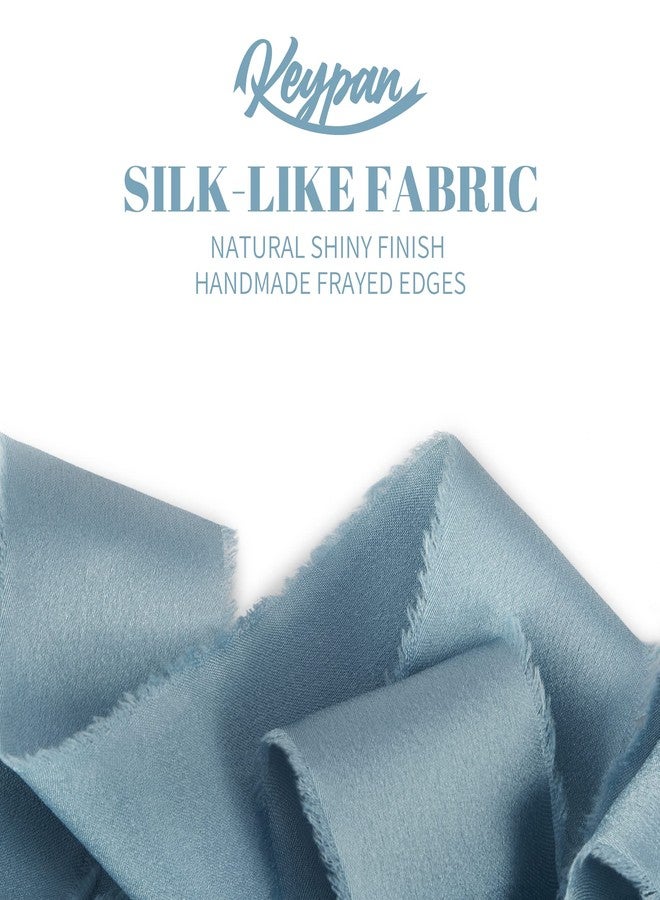 Keypan Blue Chiffon Ribbon for Gift Wrapping - Silk Satin Ribbons for Crafts 1 1/2" x 21 Yd Soft Handmade Fringe Frayed Edged Baby Shower Bridal Bouquets Wedding Invitation Decor - Image 3