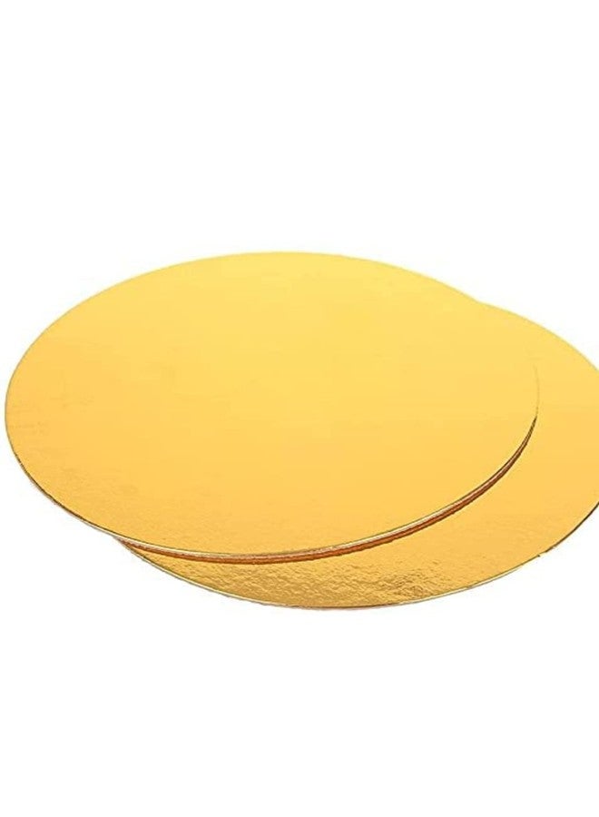 Bakerelation 10 Inch Cake Base Round Cake Base Circle Corrugated Card Board 15 Pieces-Piece Cardboard Round Cake Circle Base, 10 inches Diameter,Top Gold/Silver Base - Image 1