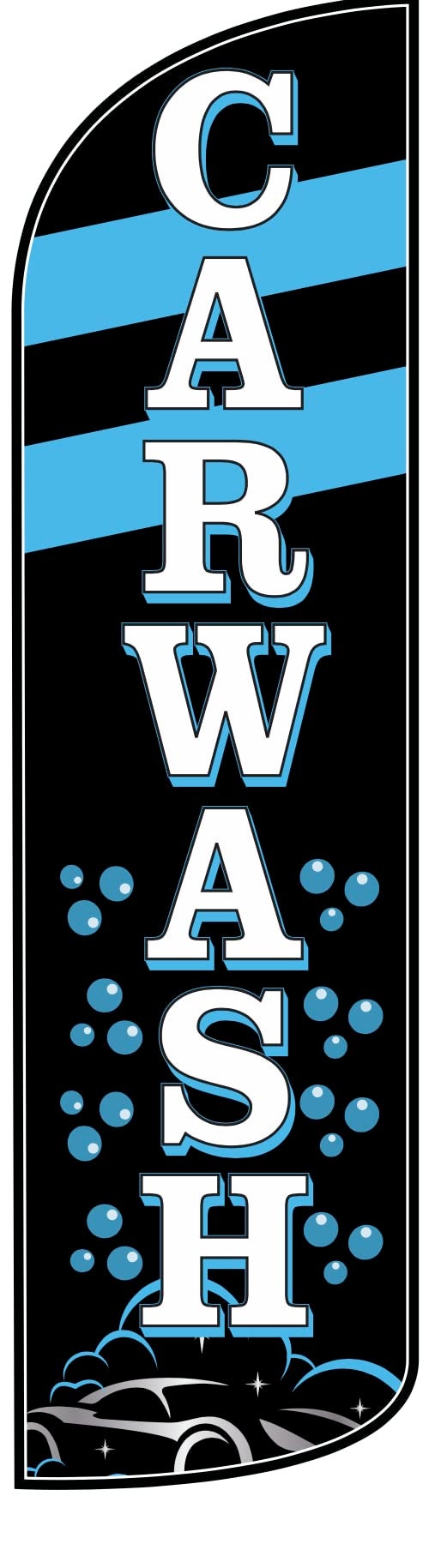 OnPoint Wares Car Wash Flag – Single | 3 ft x 11.5 ft Outdoor Advertising Feather Flag for Business | Weatherproof Polyester Car Wash Sign (Pole & Hardware Not Included) - Image 1