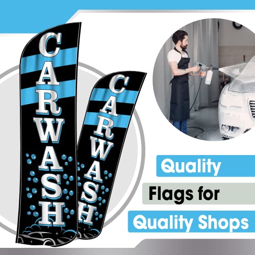 OnPoint Wares Car Wash Flag – Single | 3 ft x 11.5 ft Outdoor Advertising Feather Flag for Business | Weatherproof Polyester Car Wash Sign (Pole & Hardware Not Included) - Image 4