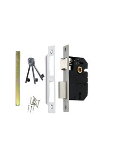 OCCURA OCCURA Stainless Steel Mortise Handle KY 8 inch Mortise Door Lock in SS Finish Mortise Pair with Double Turn Lock 3 Keys Two Sided Key Lock SetOSMV 2001 KY SS Set of 1  - Image 4