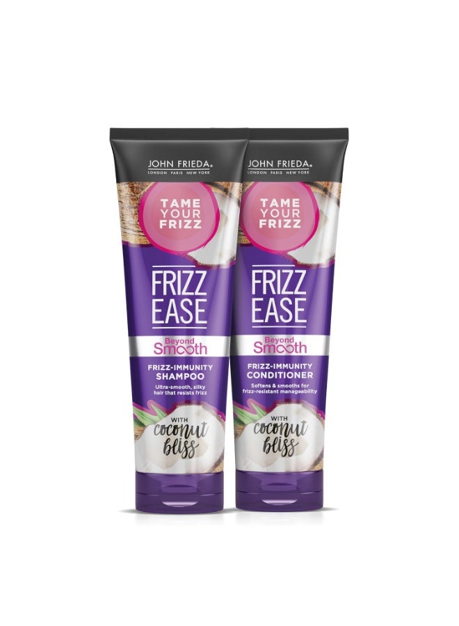 John Frieda Frizz Ease Beyond Smooth Bundle: Frizz Immunity Shampoo & Conditioner, 8.45 Ounce Each - Image 1